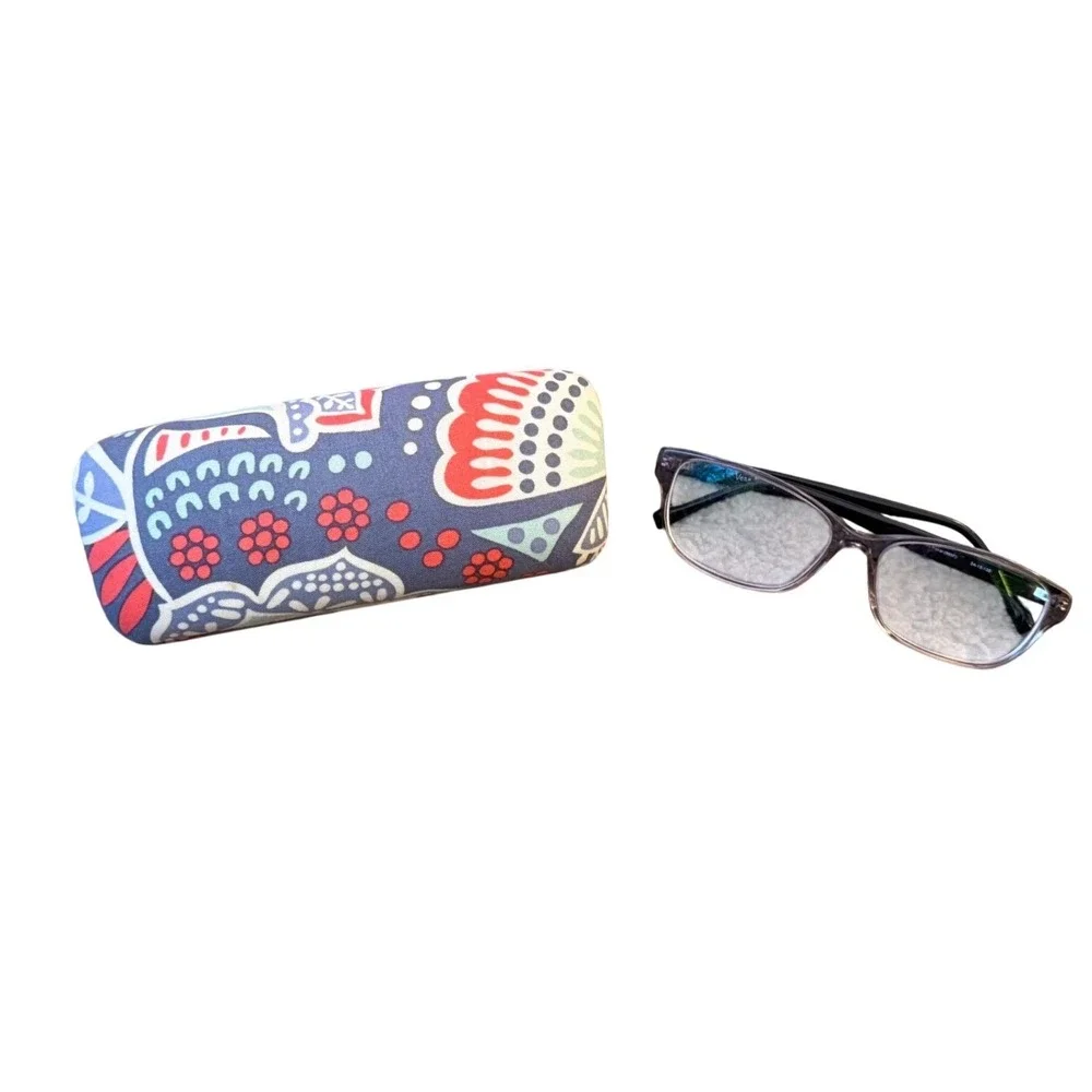 Vera Bradley Womens Grey Nomadic Floral Paisley Eyeglass‎ Frames with Hard Case